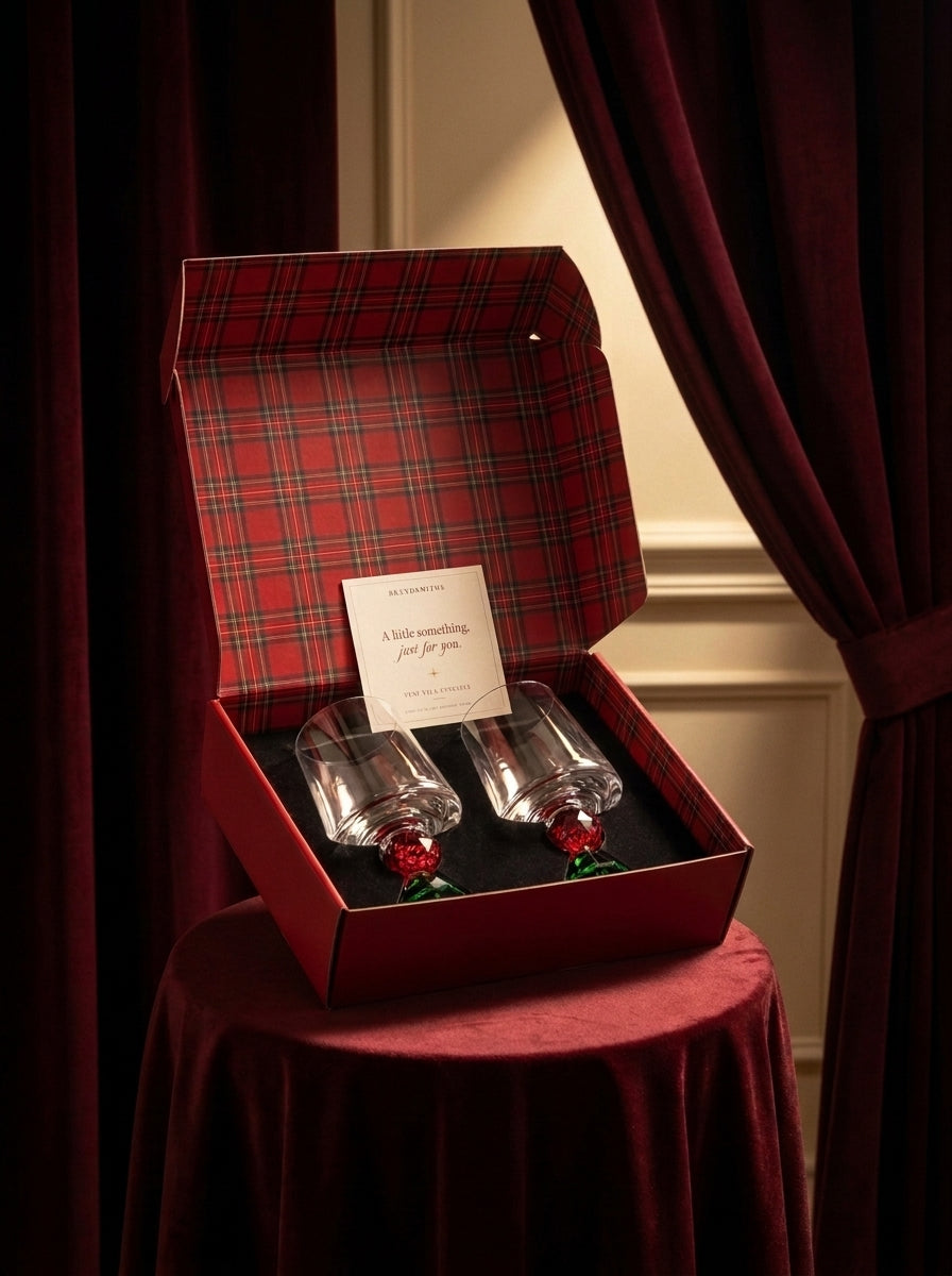 Christmas Classics – Ruby Emerald Lumi İkili Kristal Bardak Seti