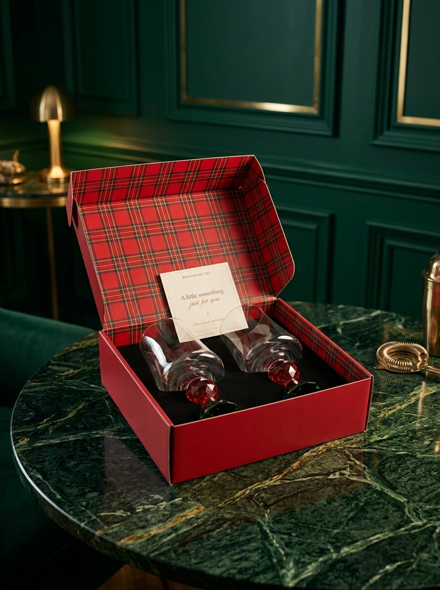 Christmas Classics – Ruby Emerald Lumi İkili Kristal Bardak Seti