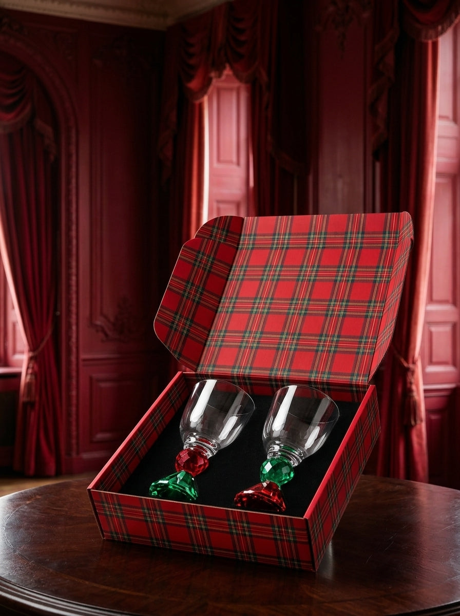 Christmas Classics – Ruby Emerald Emerald Ruby Lumi İkili Kristal Kadeh Seti