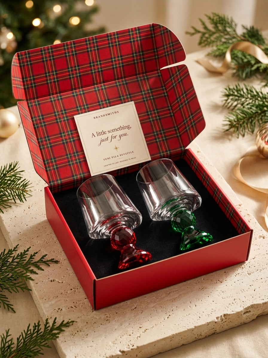 Christmas Classics – Ruby Ruby& Emerald Emerald Lumi İkili Kristal Bardak Seti