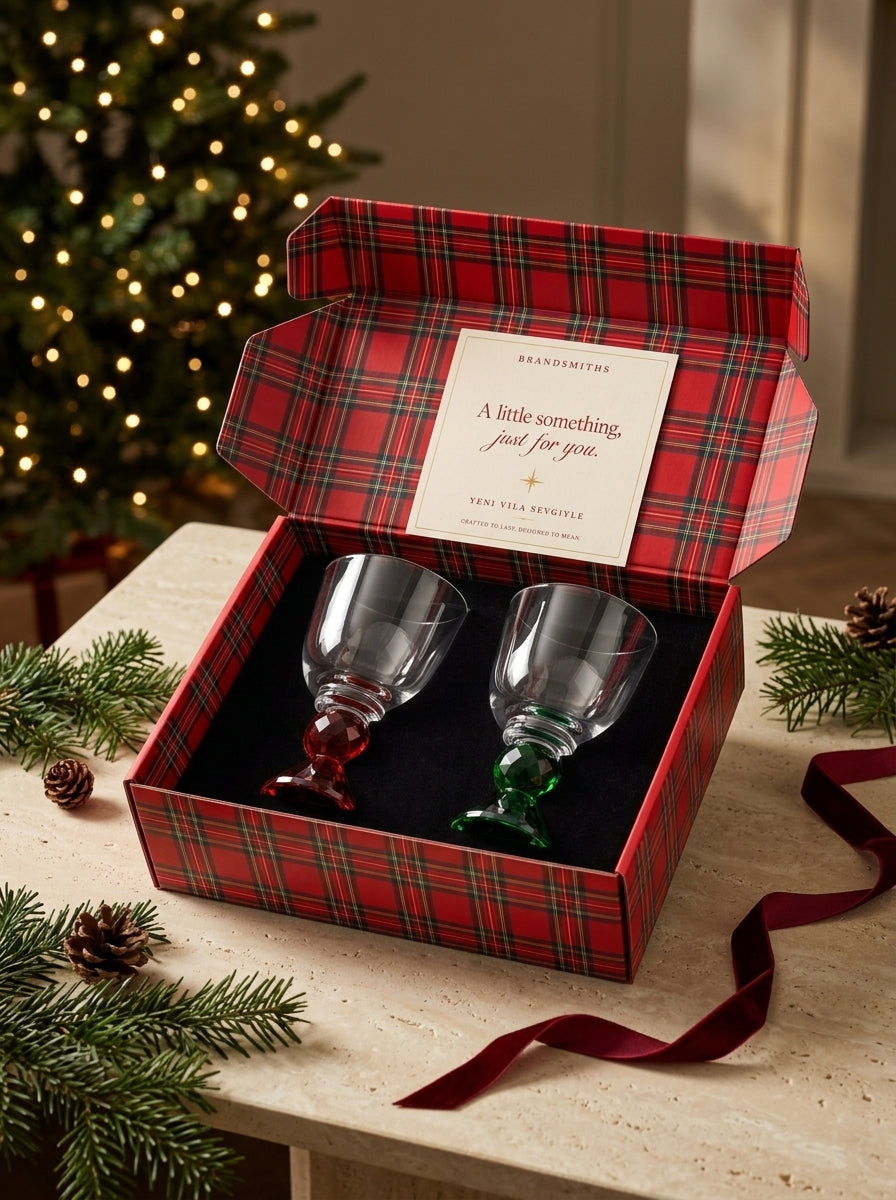 Christmas Classics – Ruby Emerald Lumi İkili Kristal Kadeh Seti