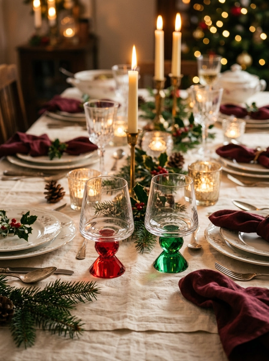 Christmas Classics – Ruby Ruby& Emerald Emerald Lumi İkili Kristal Bardak Seti