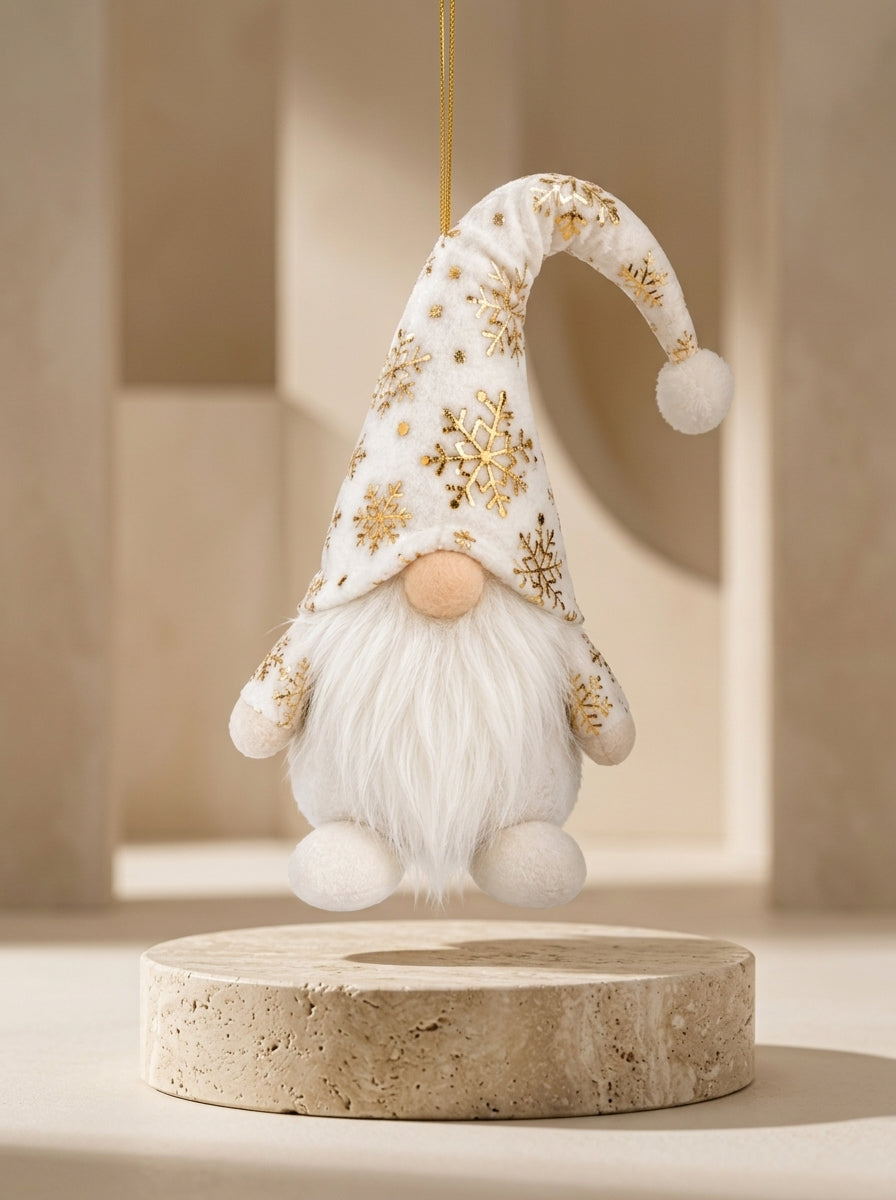 Golden Snow Christmas Gnome Yılbaşı Ağaç Süsü