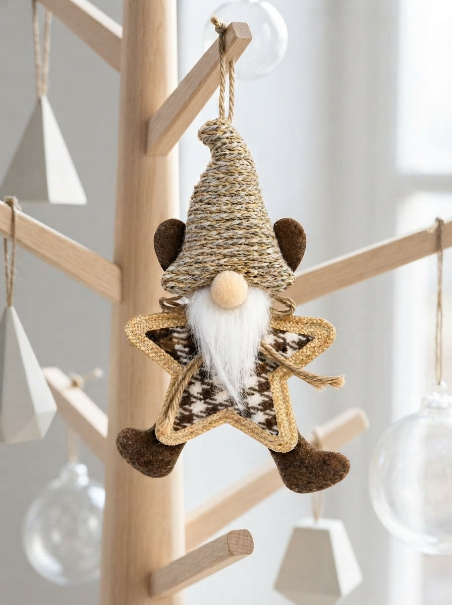 Golden Star Christmas Gnome Peluş Yılbaşı Ağaç Süsü