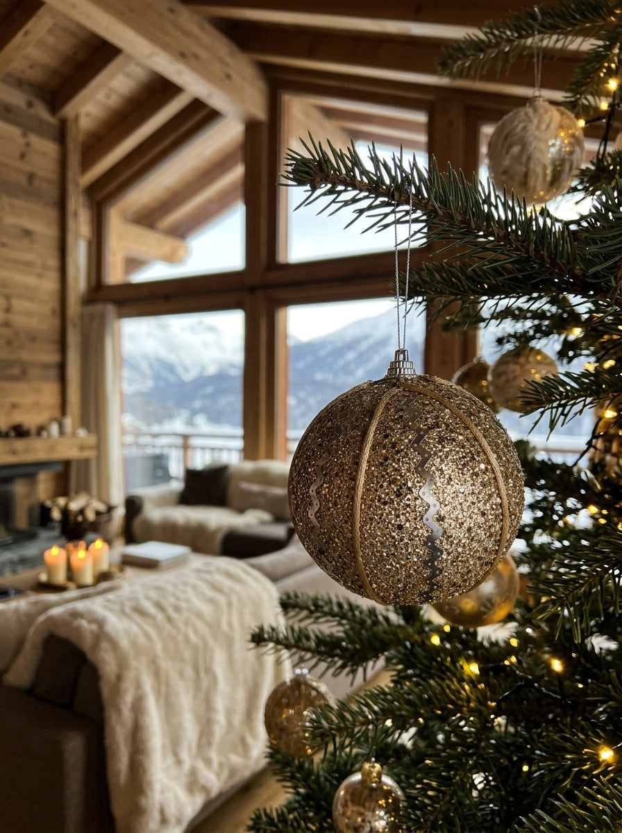 Golden Christmas Glow – Gold Dekoratif Yılbaşı Topu