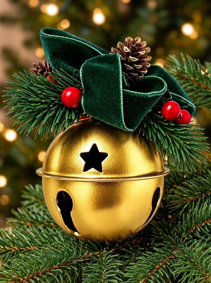 Golden Noel Dekoratif Metal Çan - 8 CM