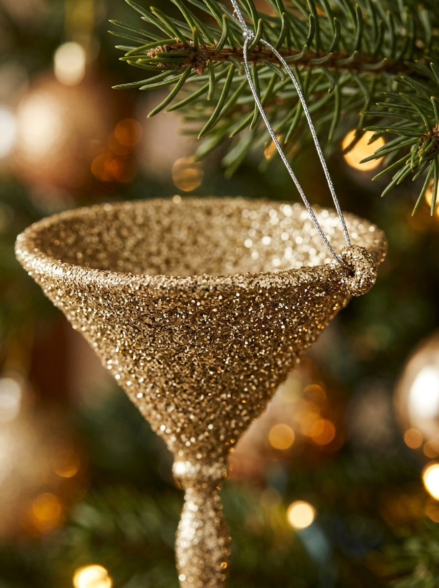 Champagne Martini Glass Yılbaşı Ağaç Süsü - 9 CM