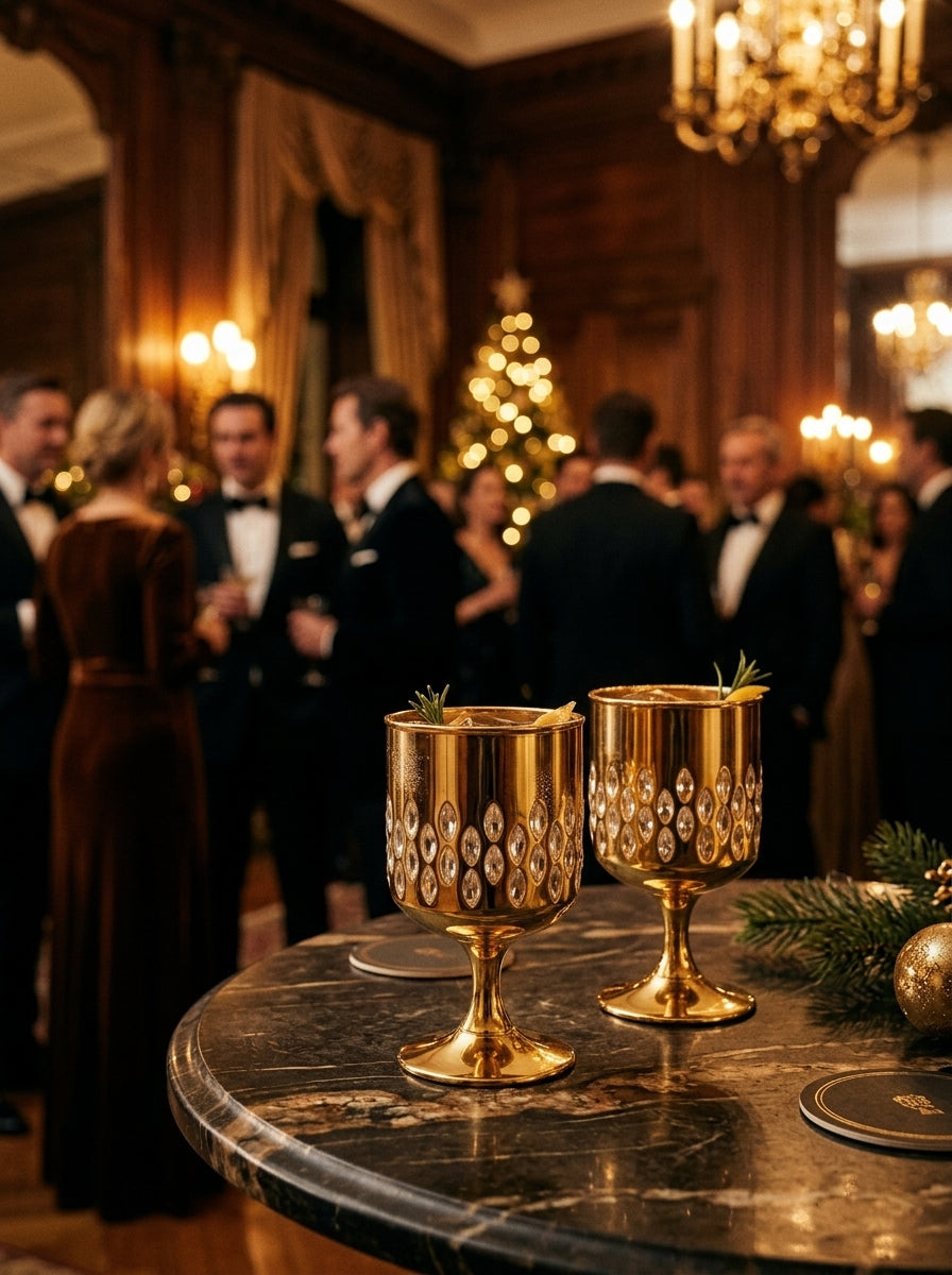 Christmas Classics – Eclat Nova Gold İkili Kristal Kadeh Seti