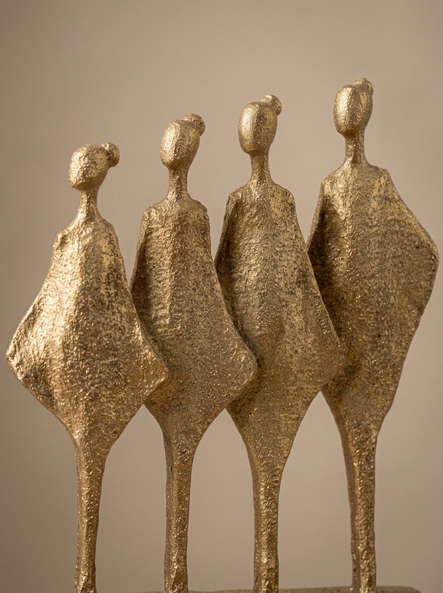 Golden Quartet Dörtlü Figür Dekoratif Obje