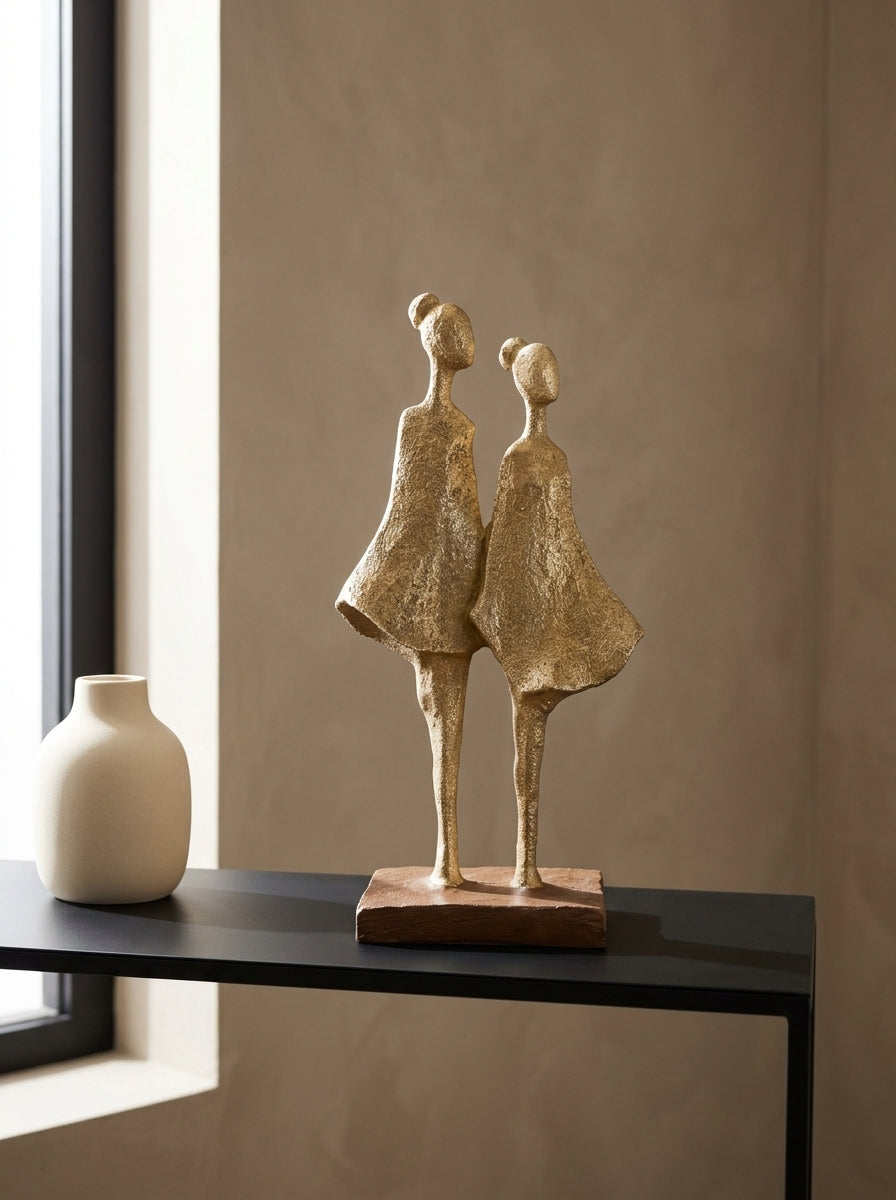 Golden Together İkili Figür Dekoratif Obje