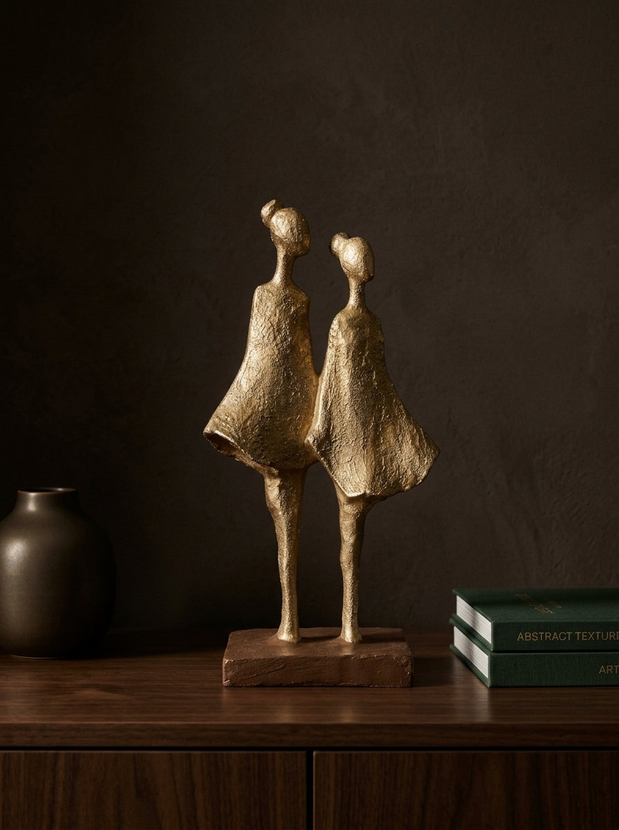 Golden Together İkili Figür Dekoratif Obje