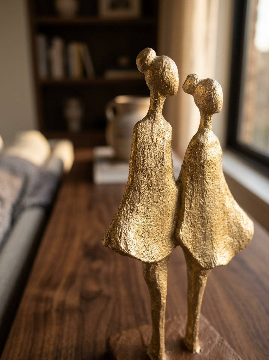 Golden Together İkili Figür Dekoratif Obje