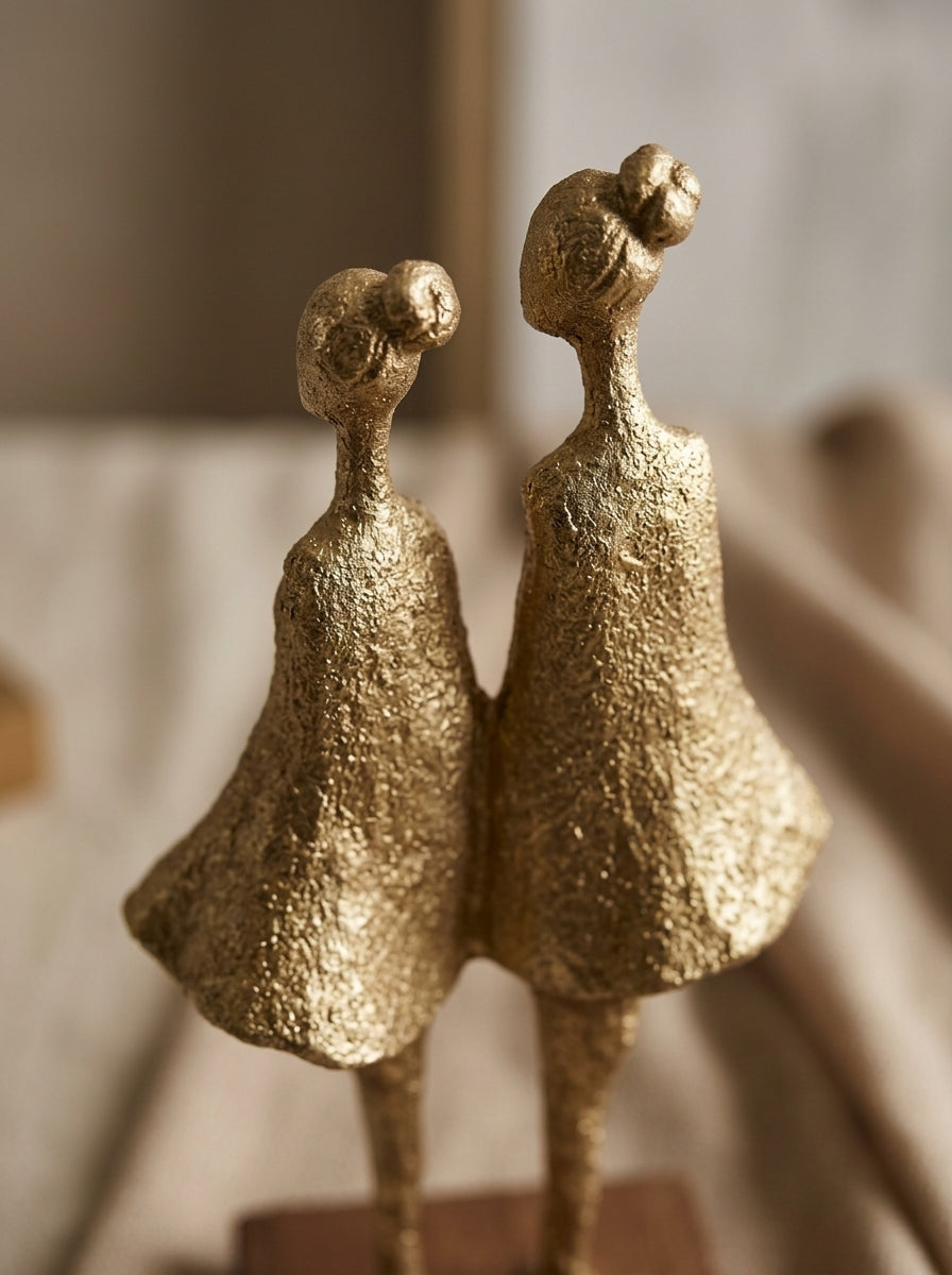 Golden Together İkili Figür Dekoratif Obje