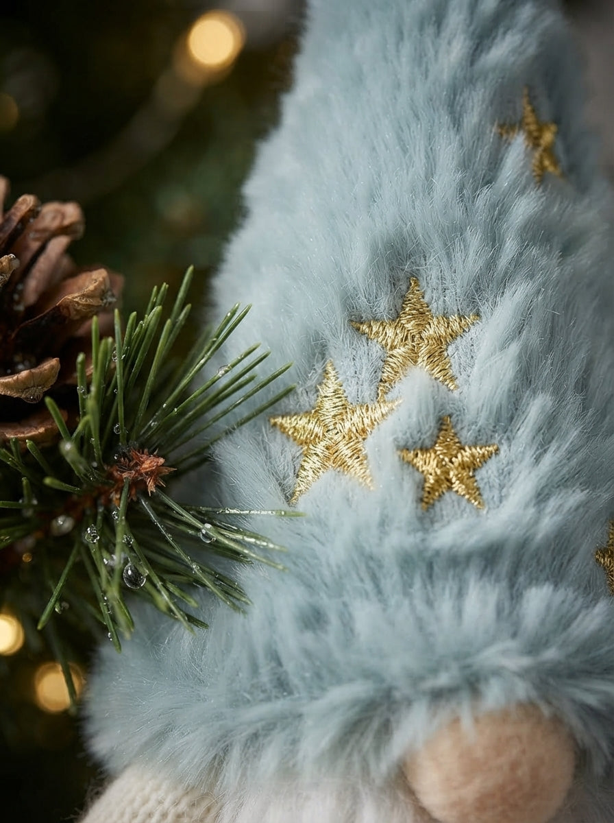 Ice Blue Star Christmas Gnome Peluş Yılbaşı Ağaç Süsü