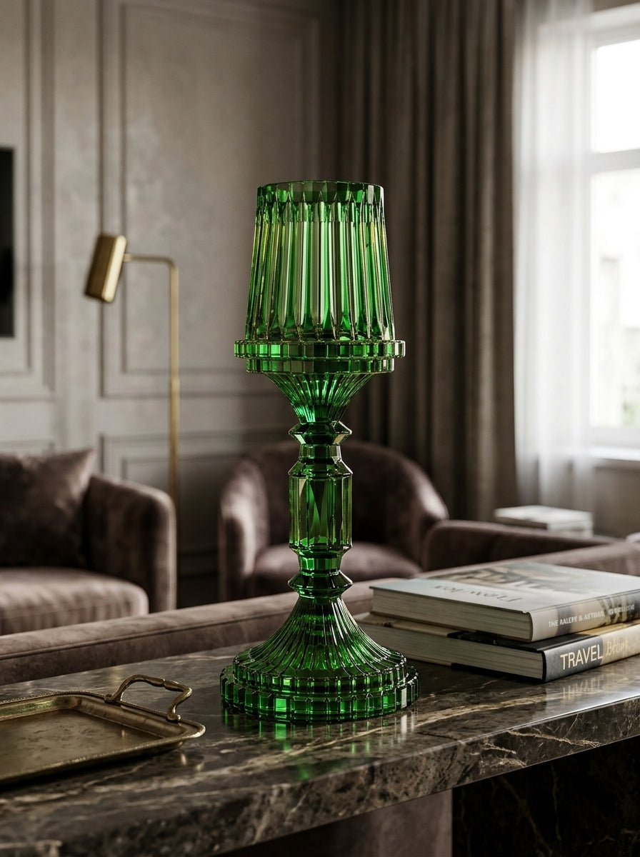 Yeşil Kristal Şamdan - 36 CM