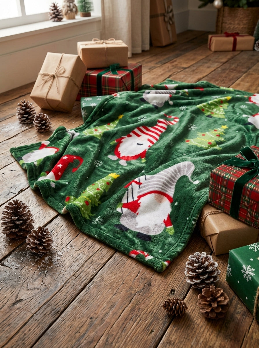 Christmas Gnome Veloute Battaniye 200 x 150 cm