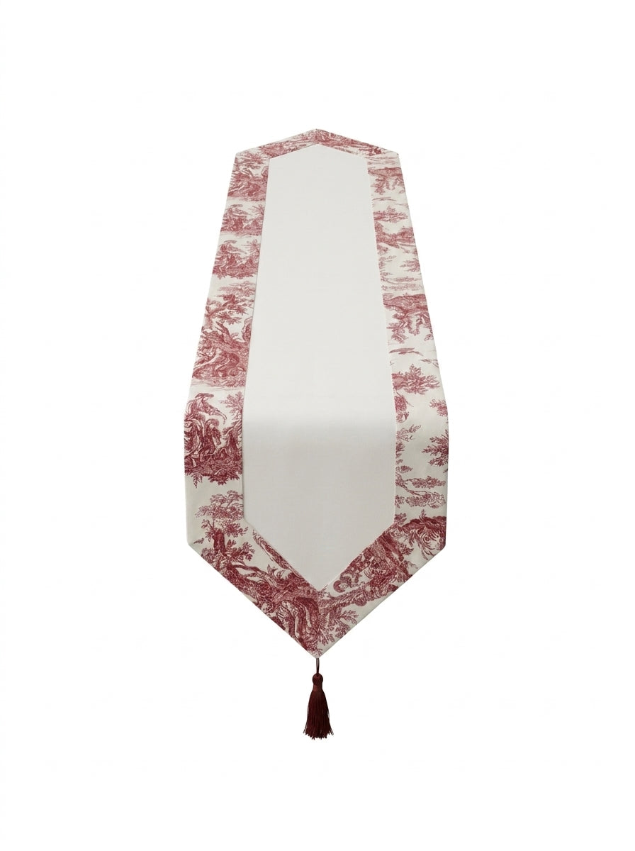 Toile Bugundy Panel Runner
