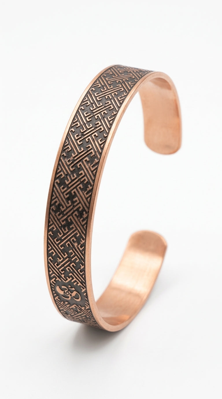 Earth Series – Thin Copper Bracelet with Line Texture