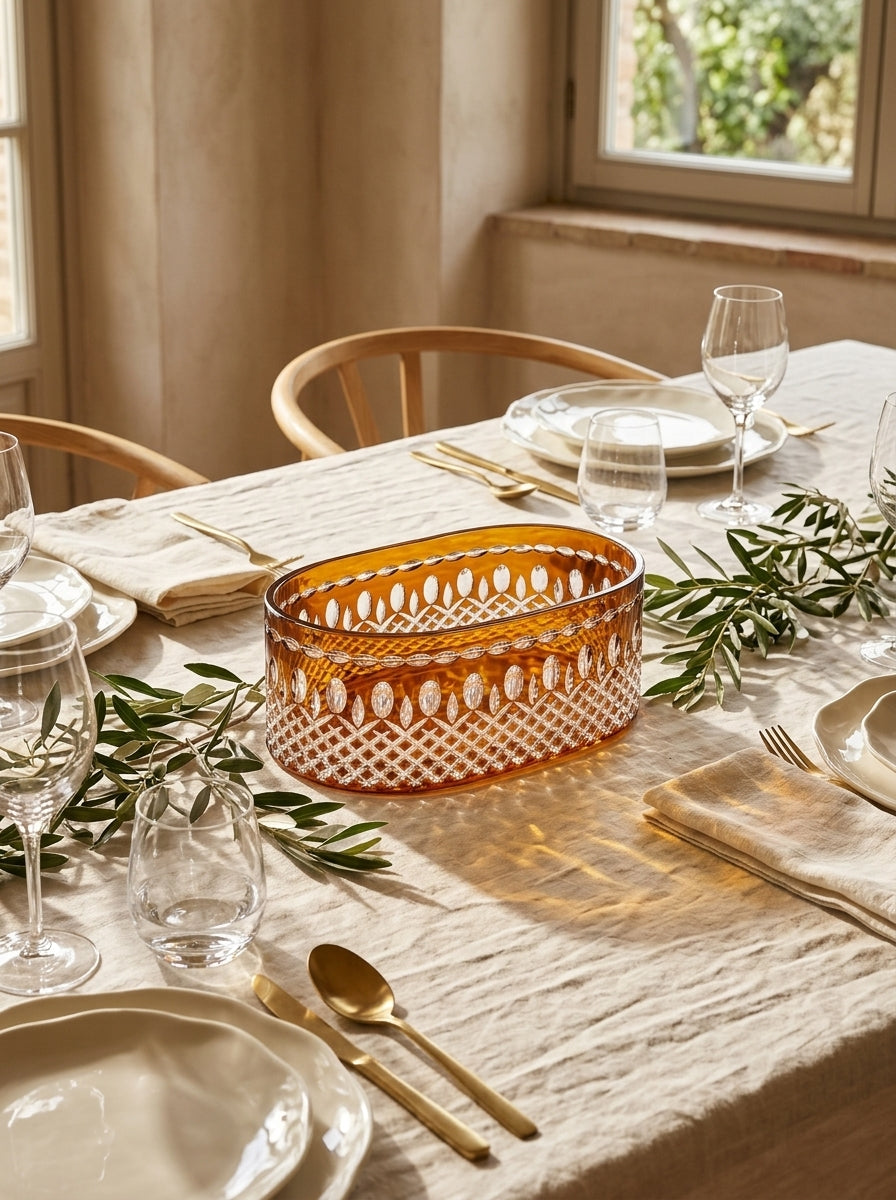 Amber Imperial Oval Kristal Sunumluk