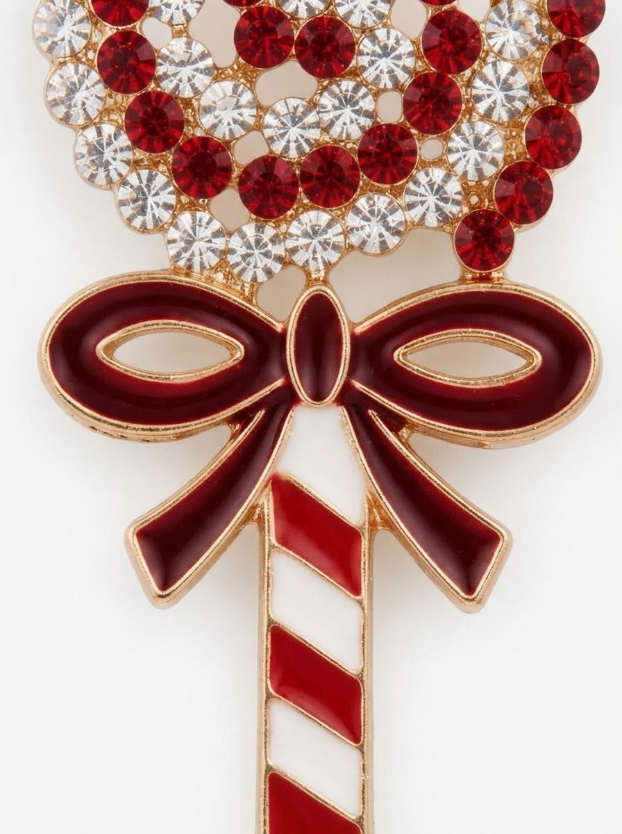 Candy Swirl Crystal Christmas Küpe