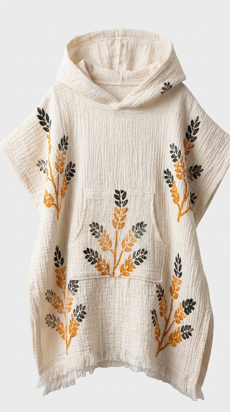 Kids Golden Wheat Poncho