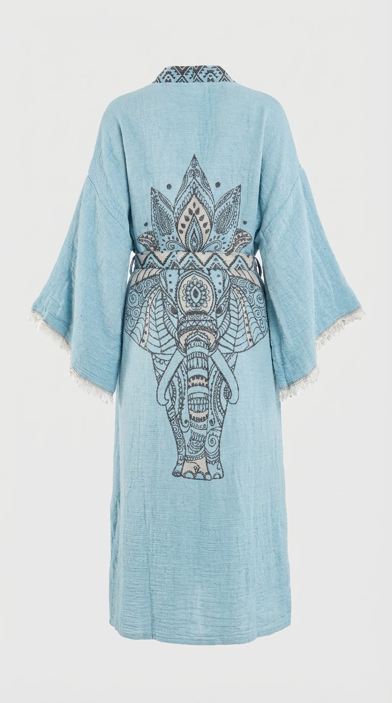Blue Elephant Kimono
