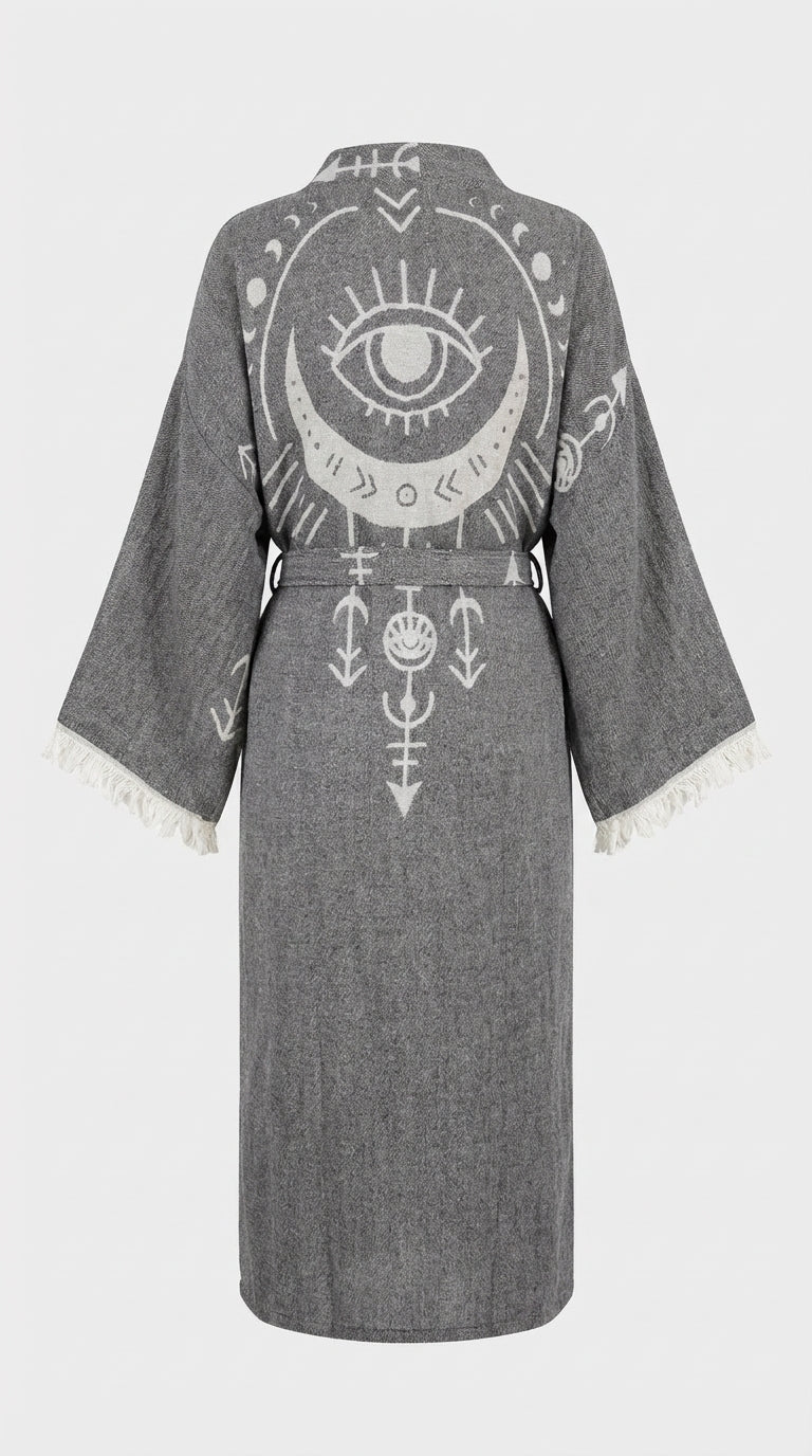 Anthracite Crescent Eye Kimono