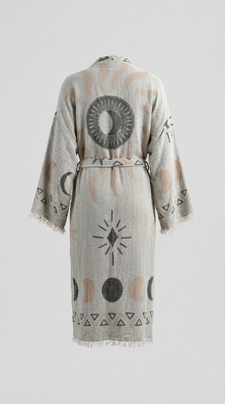 Grey- Brown Sun Kimono