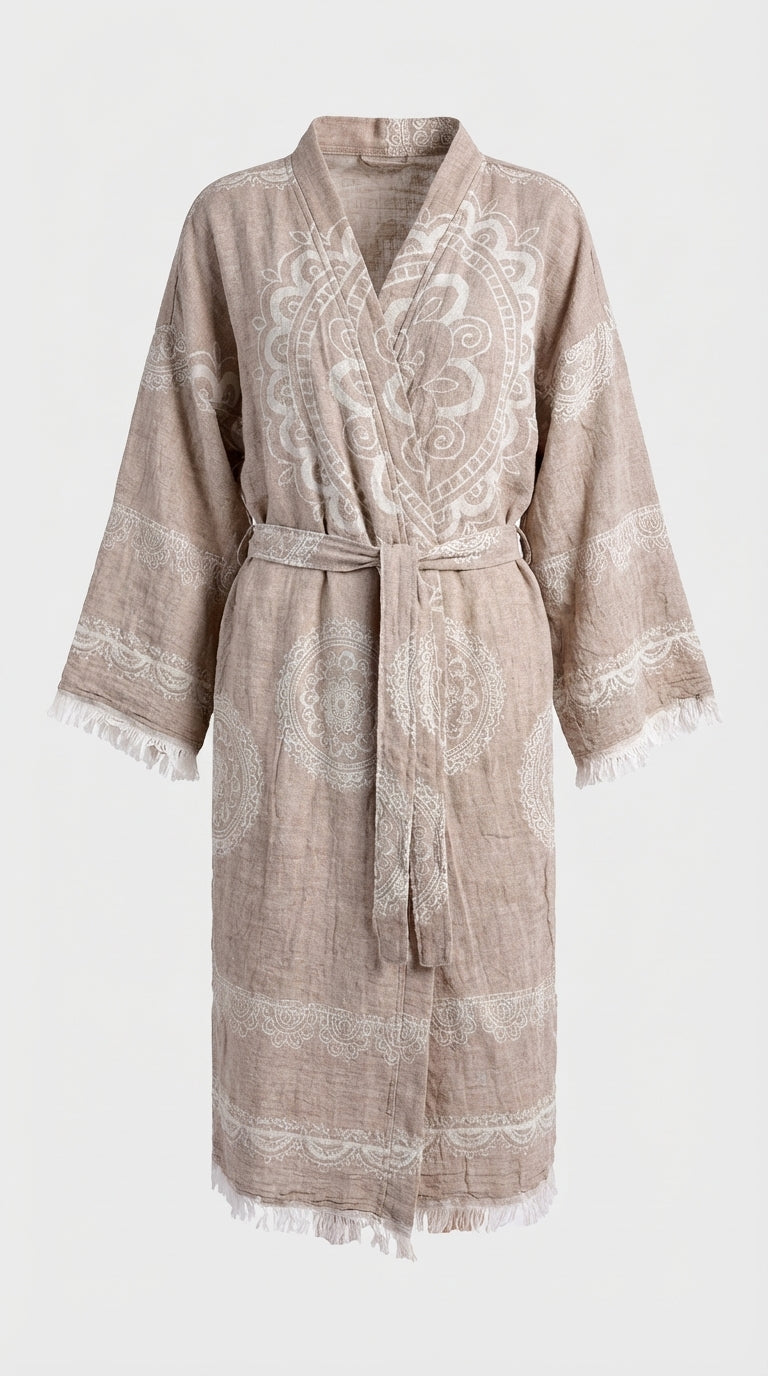 Beige Mandala Kimono
