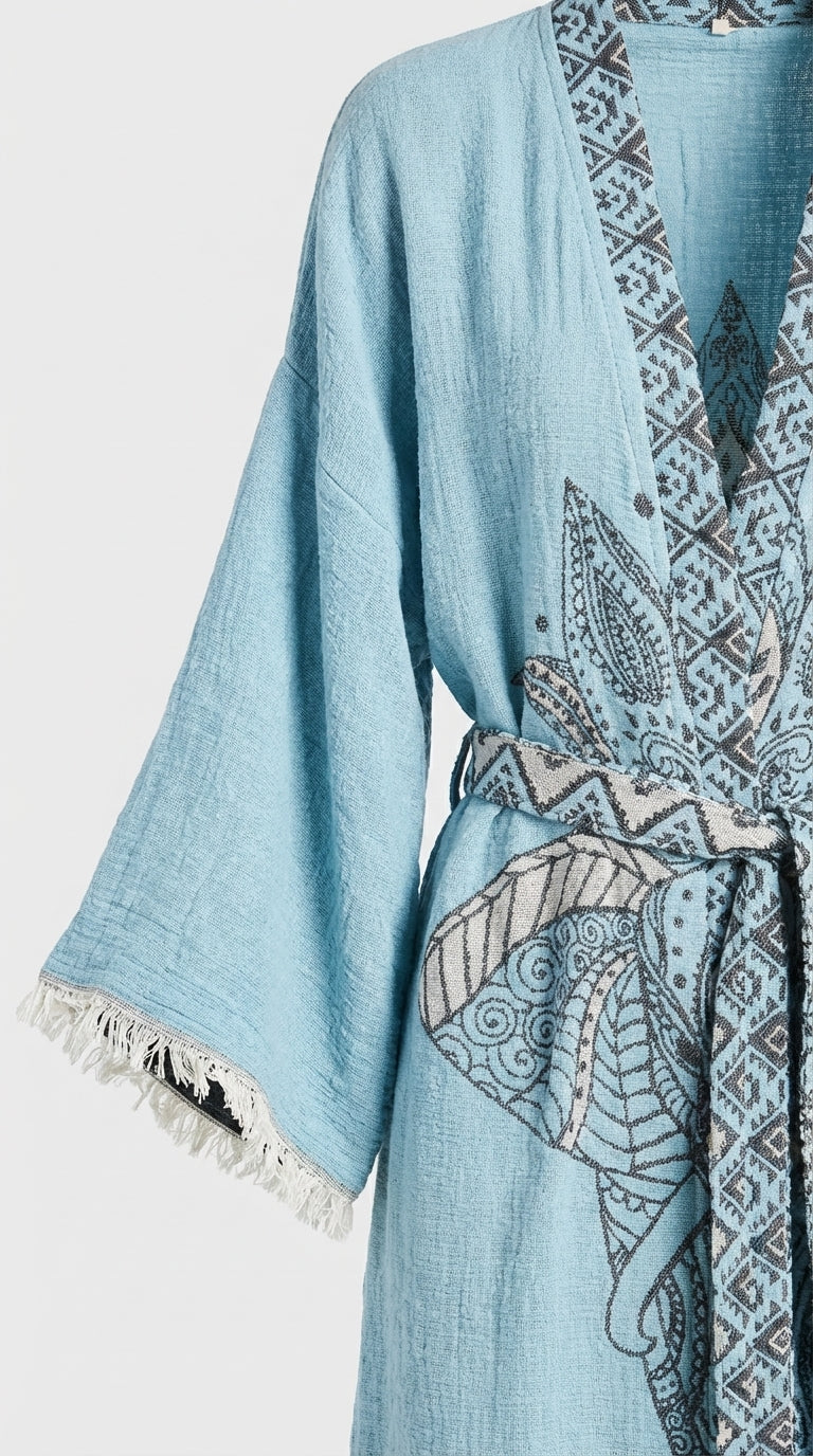 Blue Elephant Kimono
