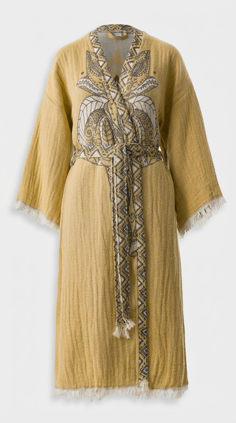 Yellow Elephant Kimono