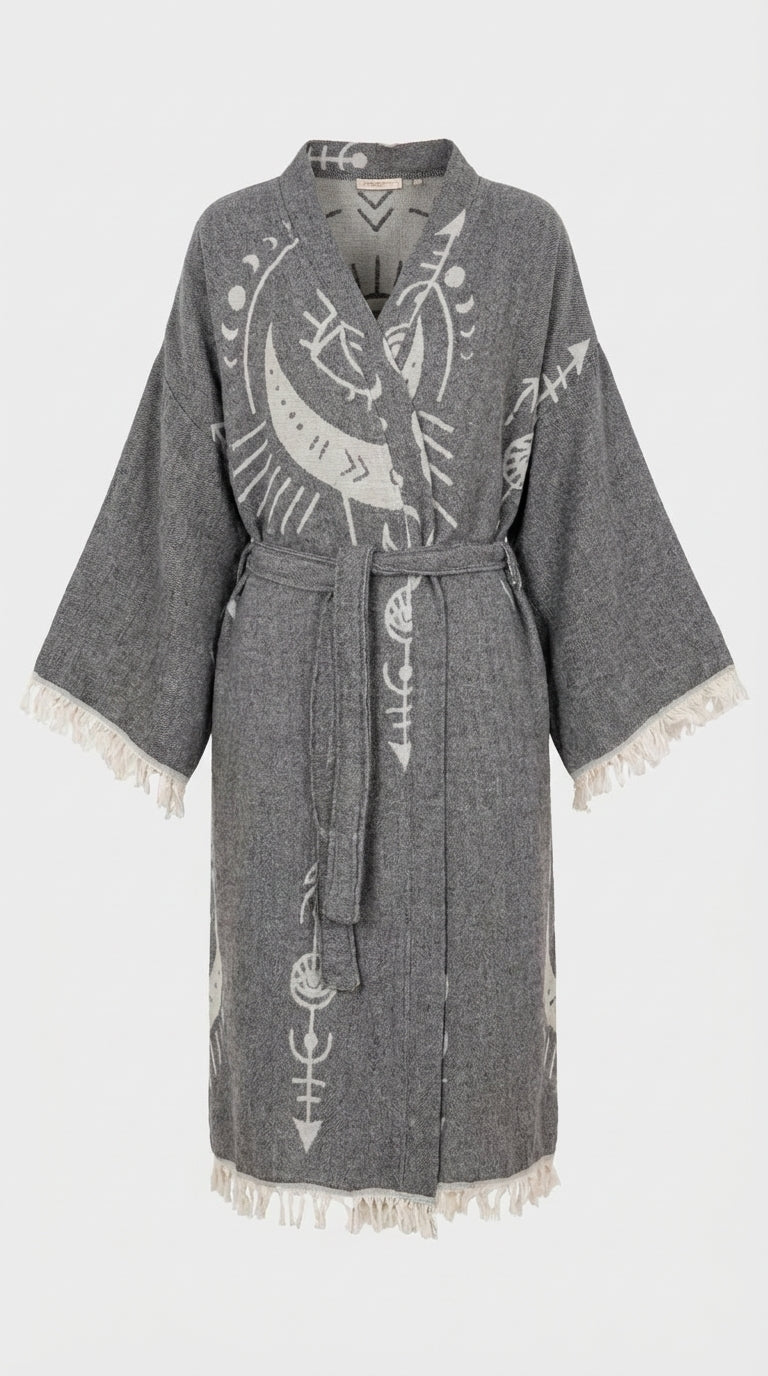 Anthracite Crescent Eye Kimono