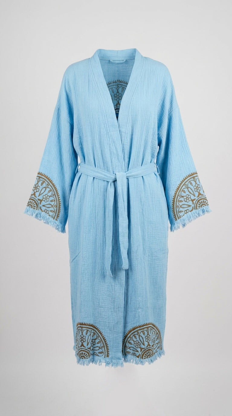 Mandala Eye Kimono- Mavi