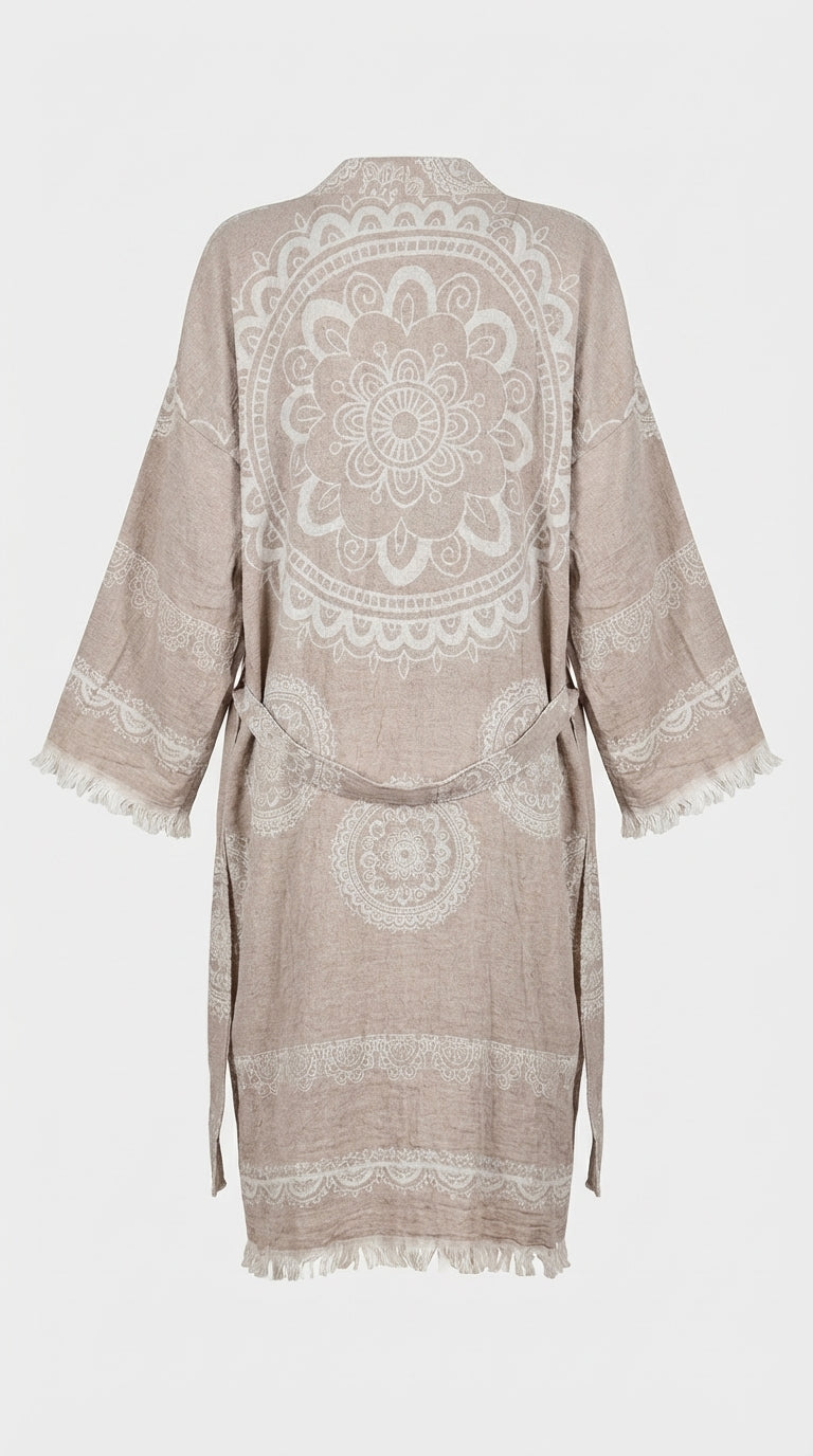 Beige Mandala Kimono