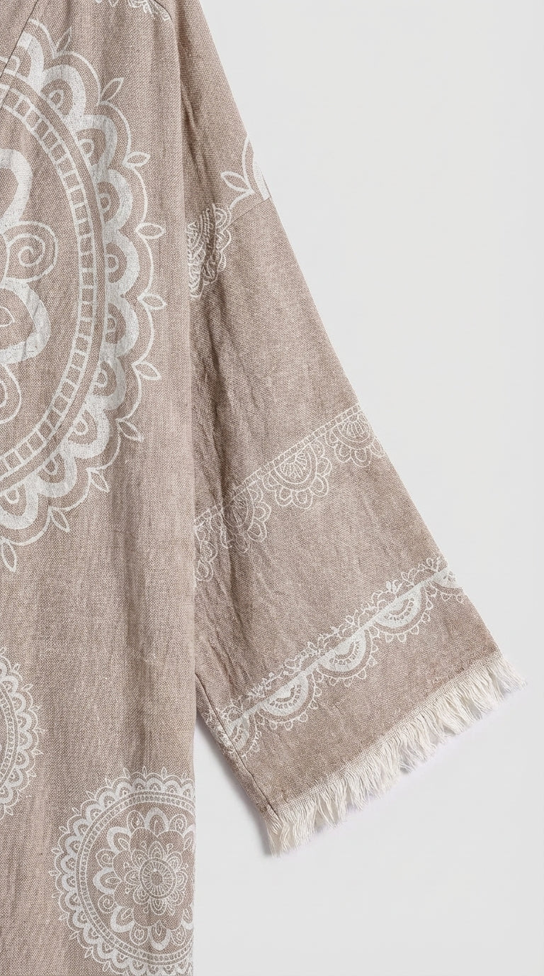 Beige Mandala Kimono