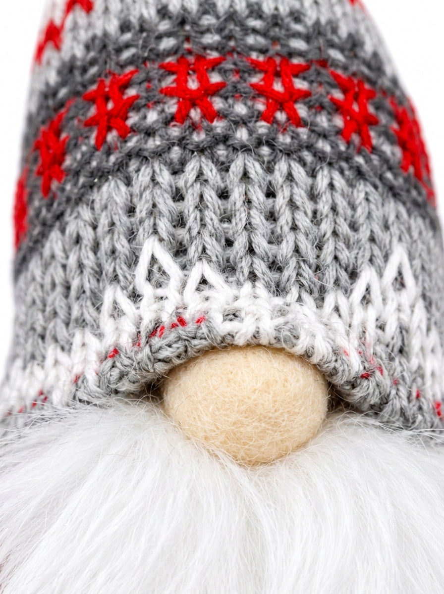 Nordic Noel Kırmızı Örgü Şapkalı Gnome Yılbaşı Ağaç Süsü – 16 CM