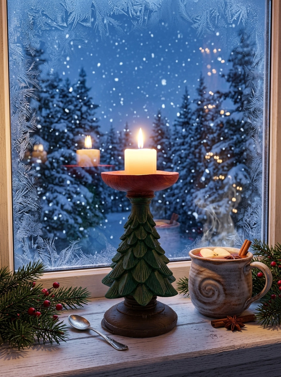 Ceramic Christmas Tree Shaped Candle Holder