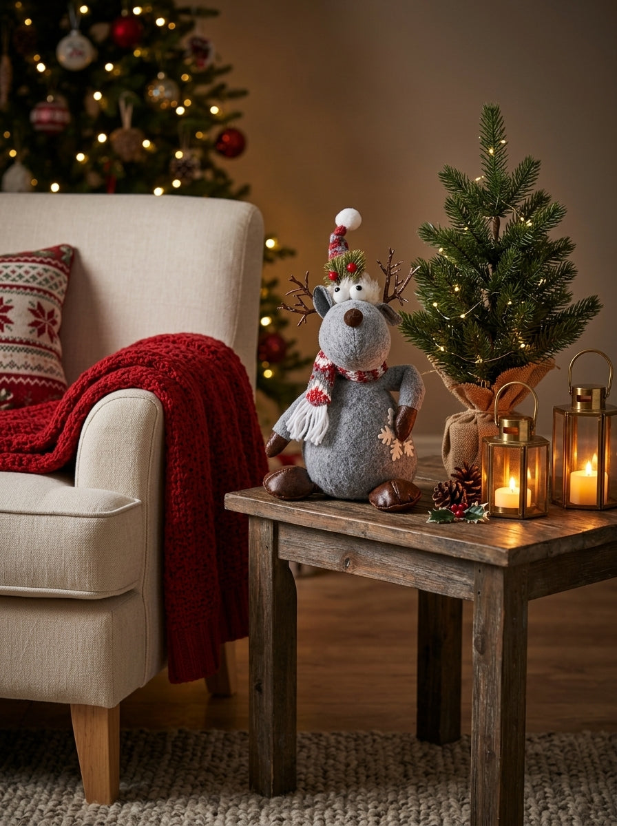 Rudolph Nordic Joy Grey Decorative Christmas Reindeer – 40 CM