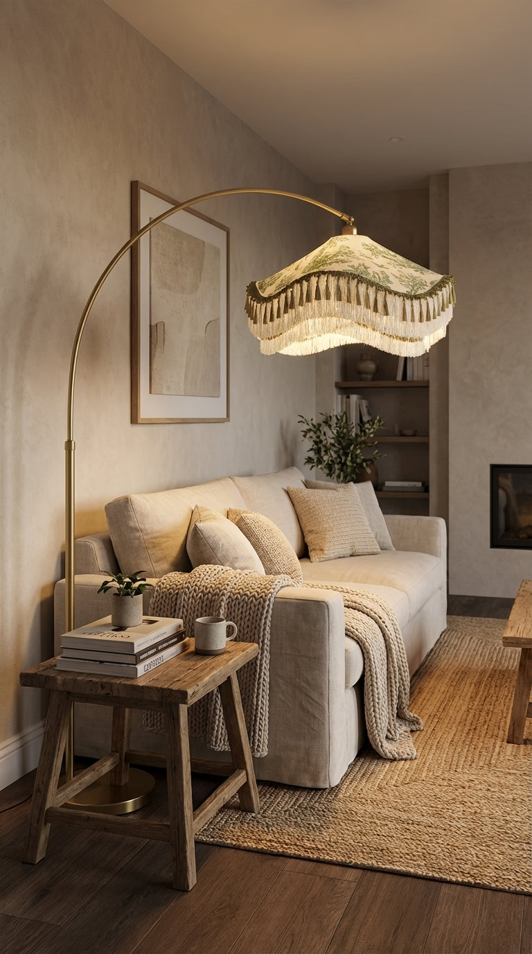 مصباح أرضي بورغندي من Toile