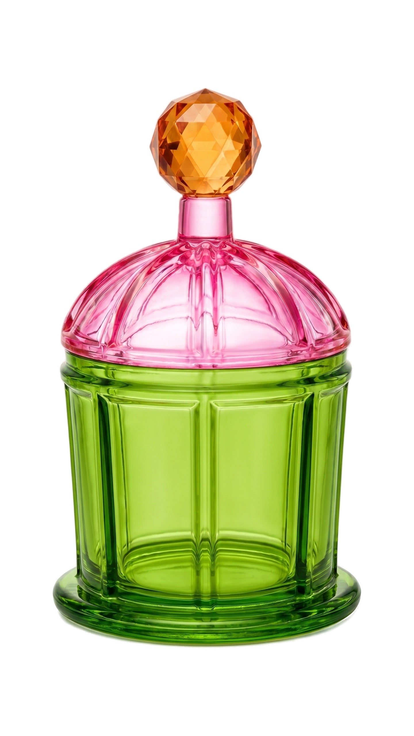 Lumi Kapaklı Kristal Obje-Rose Green