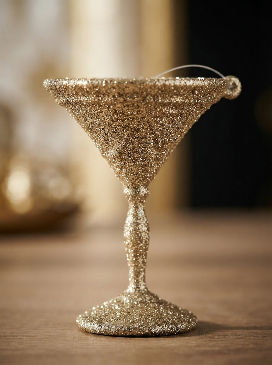 Champagne Martini Glass Yılbaşı Ağaç Süsü - 9 CM