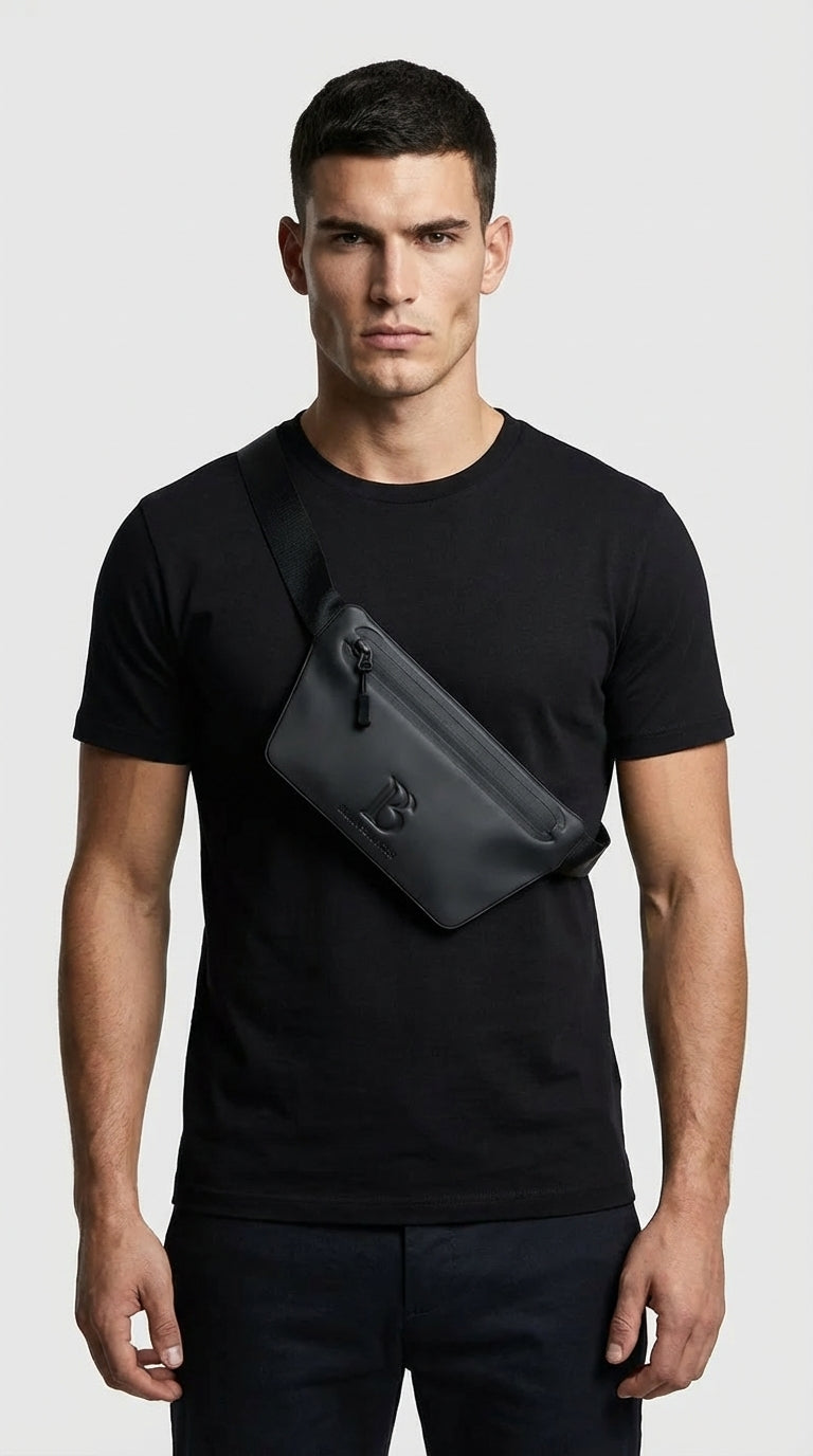 Onyx (Black) Slant Waist Bag