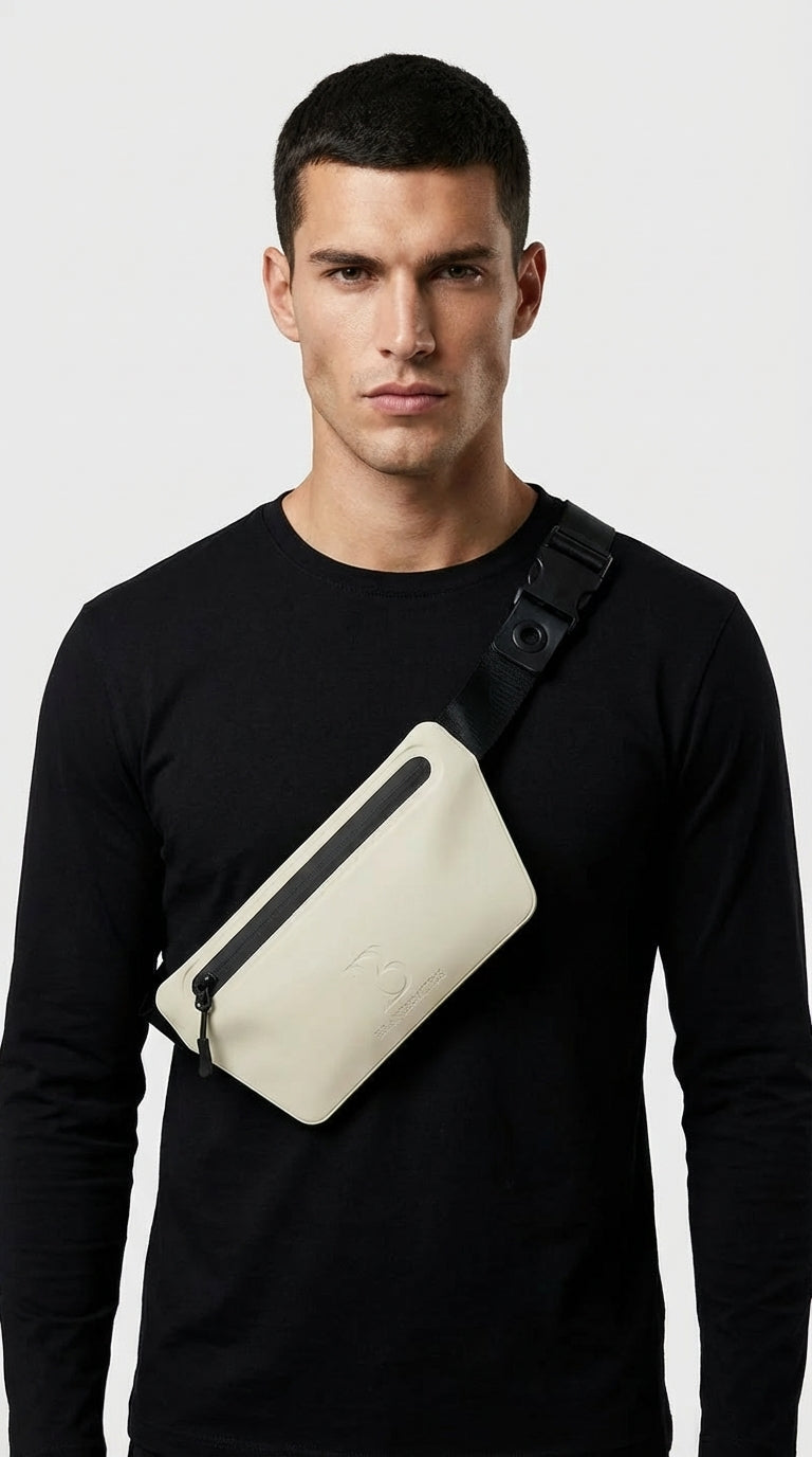 Sand Beige Slant Waist Bag