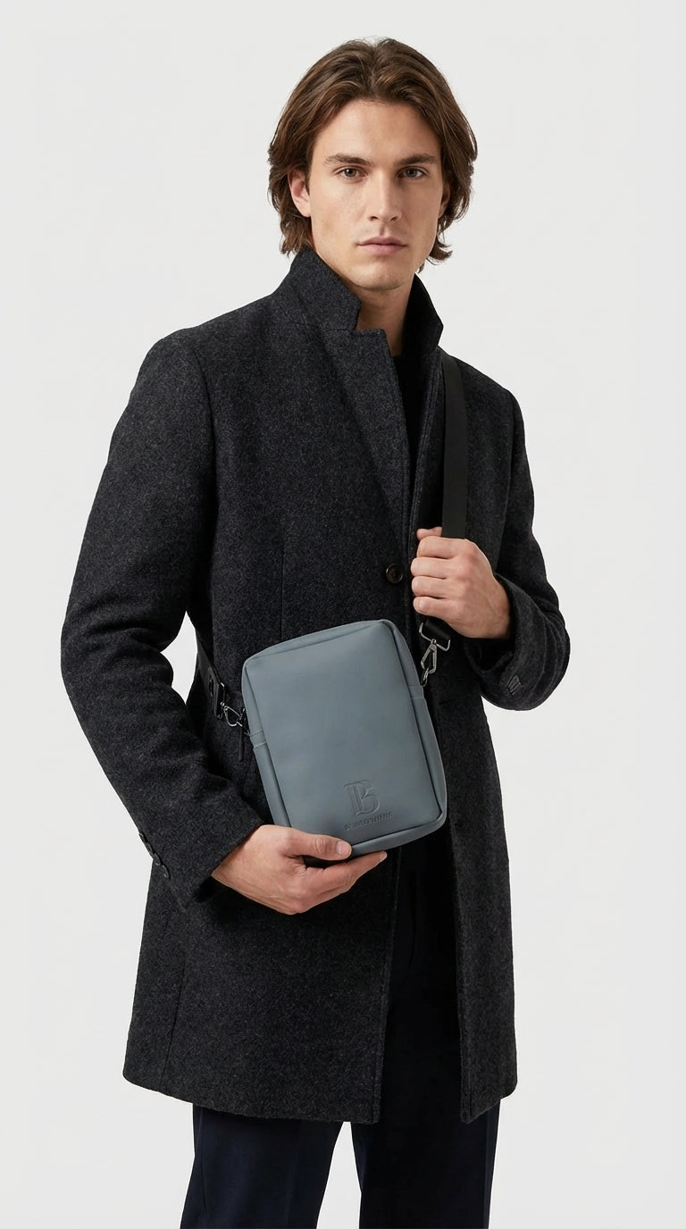 حقيبة كتف جلو أنيقة بلون رمادي رمادي فاتح (Ash)