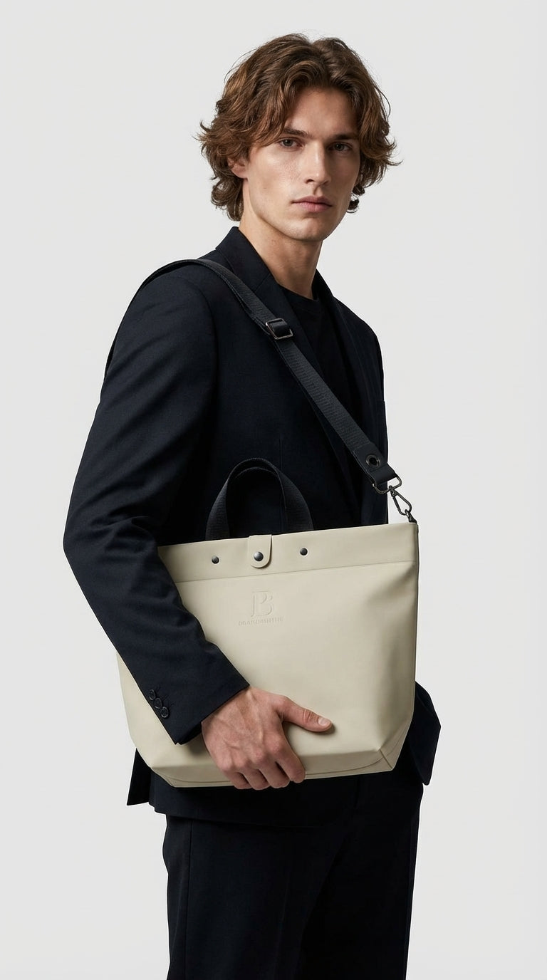 Sand Beige Loop Tote Bag