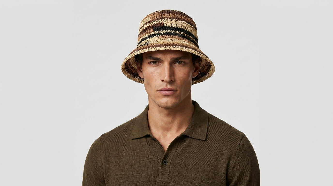 Natural Striped Hat