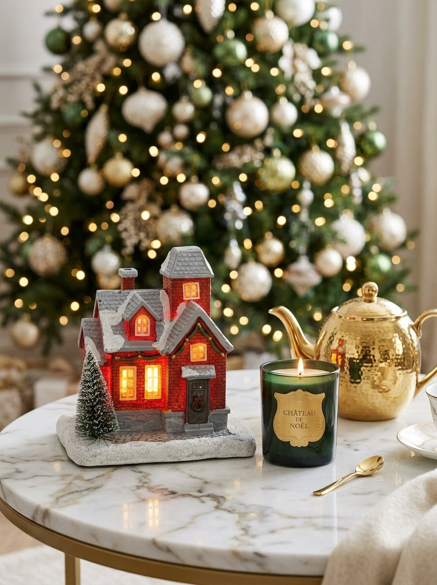 Christmas Village LED Işıklı Kırmızı Yılbaşı Evi