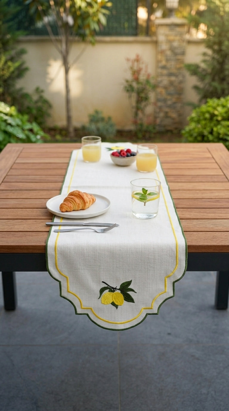 Limoncella Embroidered Runner
