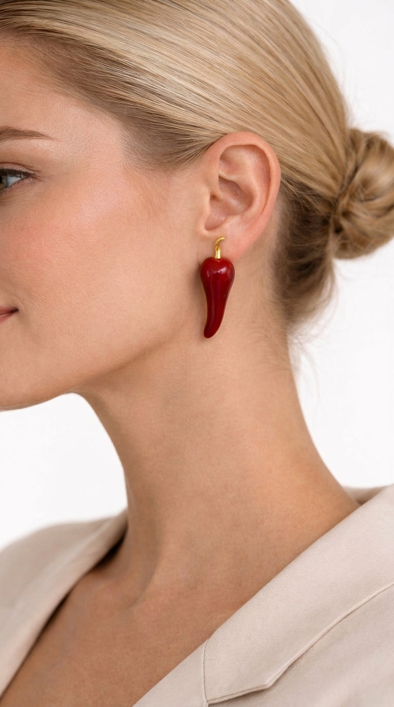 Burgundy Biber Küpe