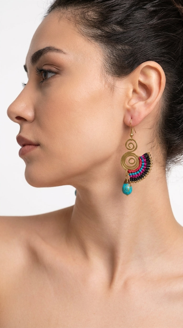 Nomad Arc Crimson Earrings